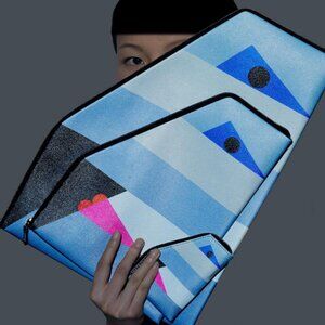 ISSEY MIYAKE x IKKO TANAKA FACE CLUTCH Bag Grey Size M